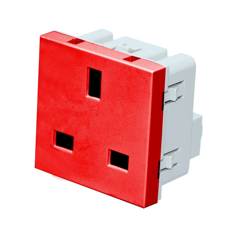 British Standard Red 3Pin Socket Funtzio Modulua